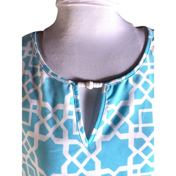 Ruby Red Cabana Cool Blouse Women Size 14 - Picture 2 of 8